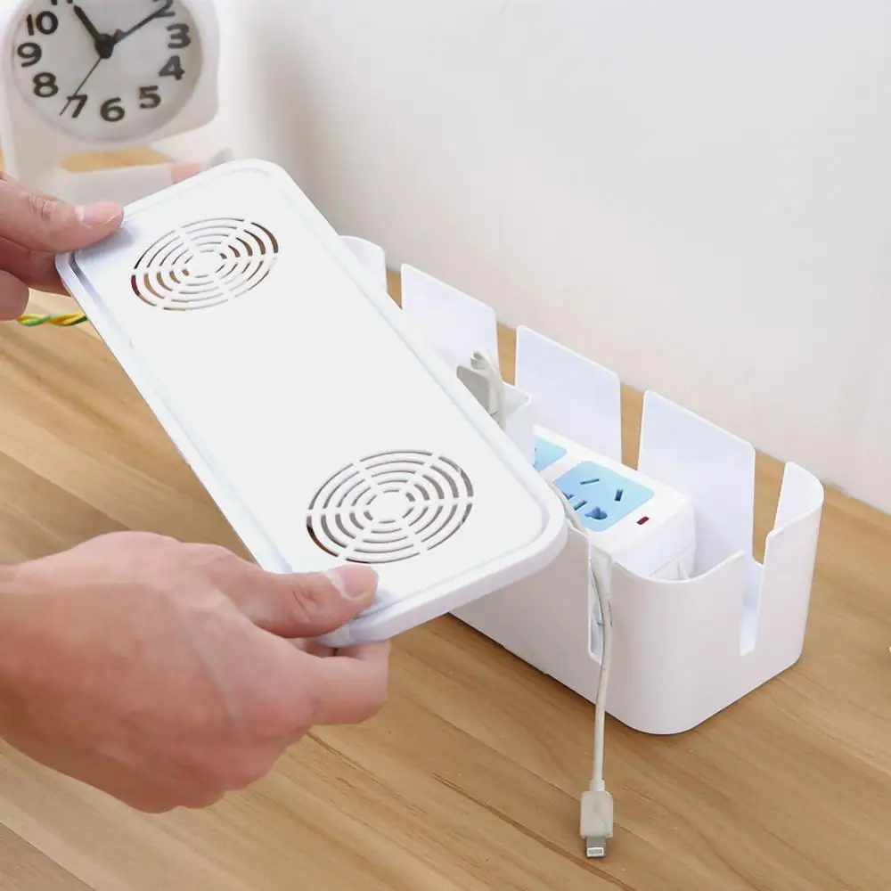 1pc Safety Cable Storage Box Wire Management Socket Tidy Organizer Home Room Container Cable Management Case Home Decor