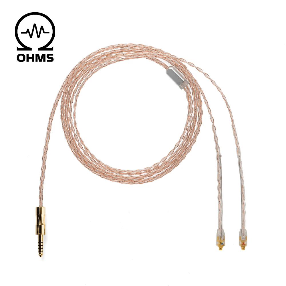 Аудиокабель 8 IEM жильный Hi Fi кабель для наушников штекер 4 мм разъем MMCX Andromeda Orion Atlas