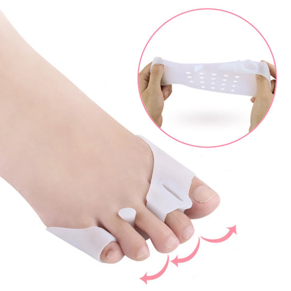 1 пара Hallux корректор для косточки на ноге белая Накладка для передней части стопы накладывается разделитель для пальцев ног Spacer гель для ухода за кожей ног Bunion протектор разделители пальцев