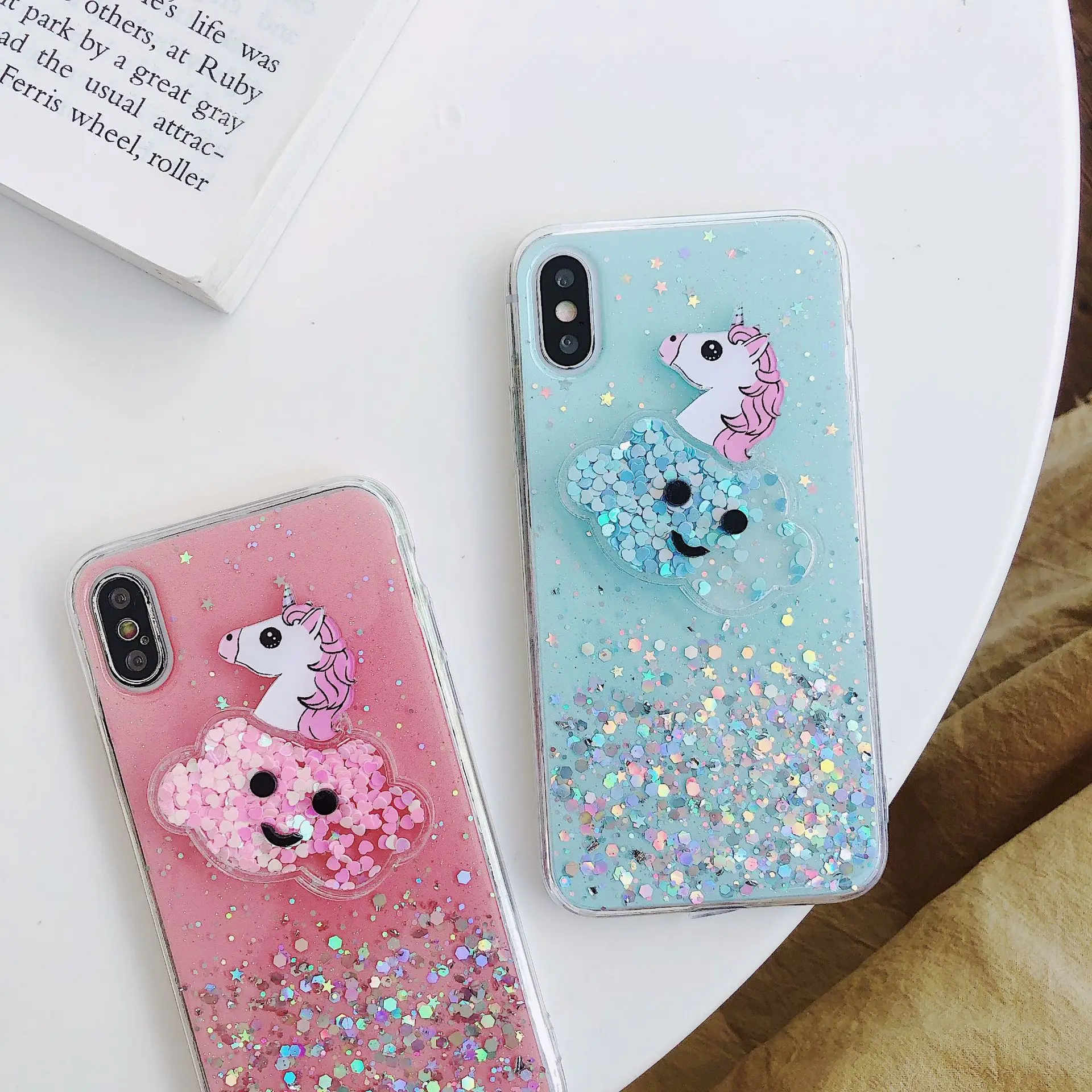 David accessories фрукты лошади с изображением стакана с красным вином с Пластик смолы со струящимся блестки самостоятельное украшение телефона, ремесло, 1Yc7701