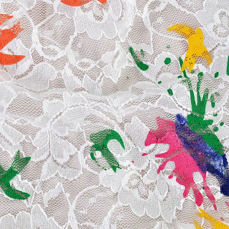 Thin Lace Color Spring Summer Paint Pattern Headgear lady Korean Fashion Hat