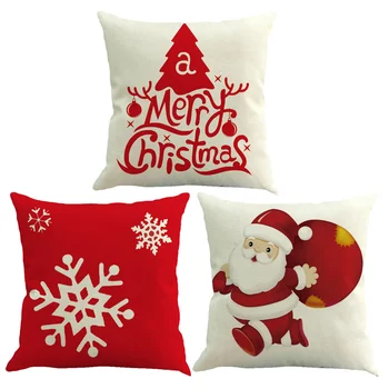 

3Pcs Cushion Cover Xmas Supplies for Party Christmas Pillow Decor