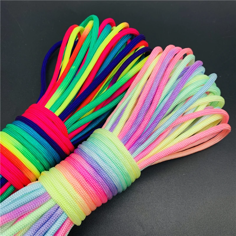 Nylon Rope 5yards 4mm Rainbow Colors 7 Strand Parachute Lanyard Climbing Camping Survival Paracord Bracelet