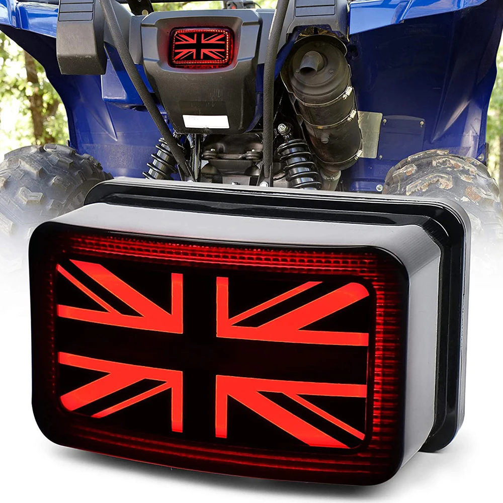1 шт. Флаг Великобритании дизайн стоп-сигнал с красным ореолом DRL для ATV Yamaha Гризли