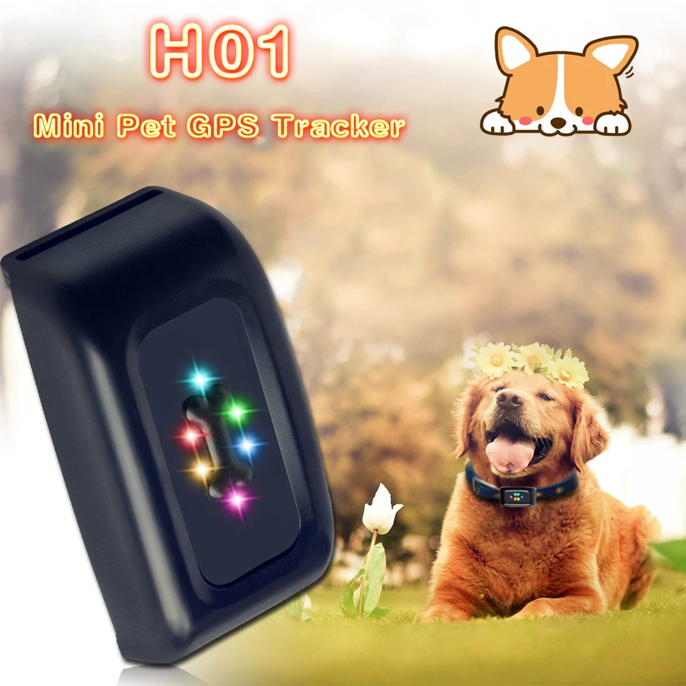 

Multi-function Tracking Locator Portable Mini GPS Tracker H01 For Dog Pet With LED Night Flash Identification Geo-fence