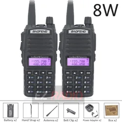 POUR BaoFeng UV 82 8W 2 pcs 1 pcs bidirectionnelle boafeng UV 82 Radioamateur Récepteur 10 KM dmr Jambon Radio PTT TYT UV 9R Plus UV 5R 