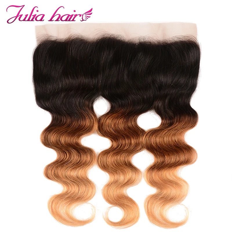 Ali Julia Hair Ombre Body Wave Human Hair 3 Bundles With Frontal High Ratio Brazilian Remy Hair