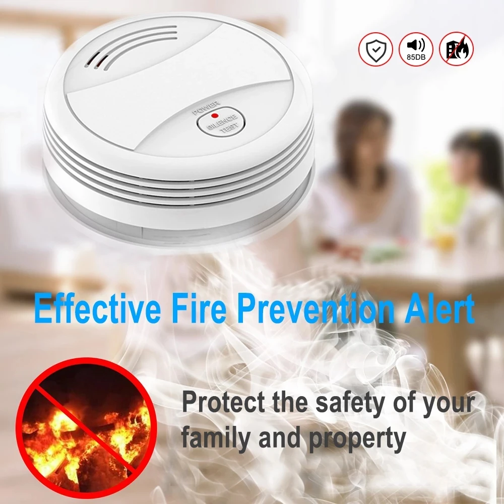 Tuya Smart Wifi Smoke Detector Sensor 80DB Alarm Fire Smoke Detector Wifi Fire Protection Home Security Alarm Smart Life APP smoke alarm