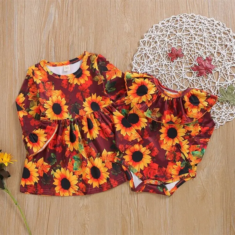 США; комбинезон для новорожденных девочек; комбинезон; детское платье; Одинаковая одежда для сестры