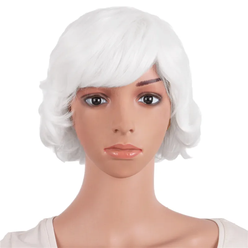 MapofBeauty 10 ''Оранжевый Белый Серый Короткие вьющиеся натуральные парики для