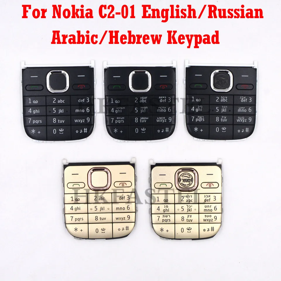 Для Nokia C2-01, мобильный телефон, английский, русский, арабский, иврит, клавиатура для C2 C2-01, сменный корпус, крышка клавиатуры