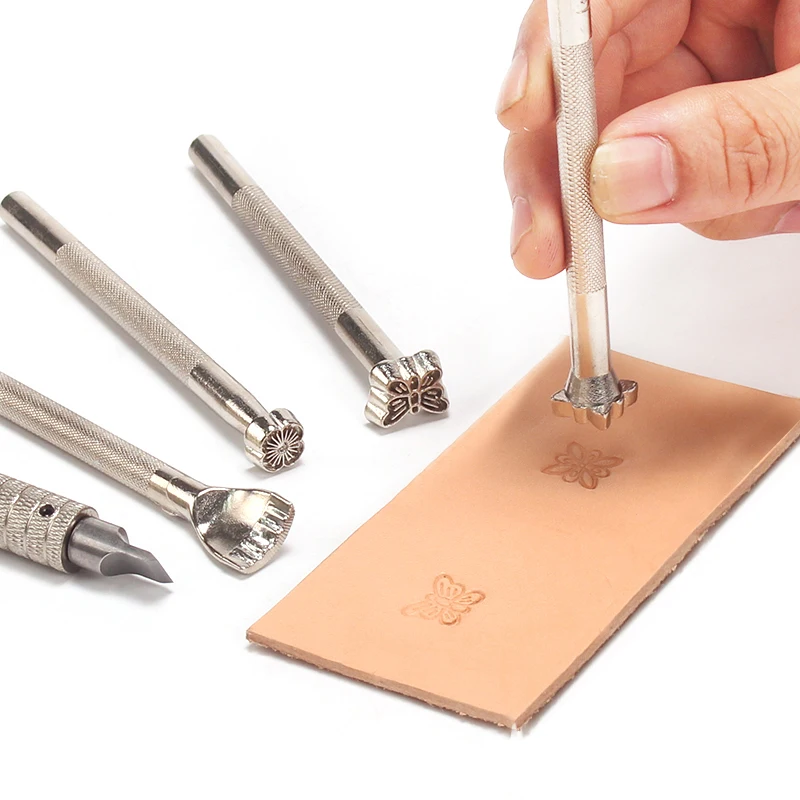 Leather Carving Tools Handmade Seal Sculpture Rotary Carving Knife DIY Metal Leather Processing Saddle Stamping Craft Tool Hammer