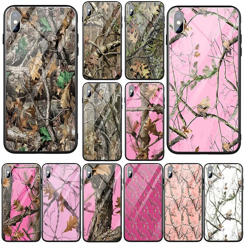 Розовый камуфляжный чехол Realtree из закаленного стекла для телефона оболочка iphone 6