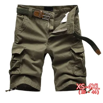 

2020 Summer Men's Casual Shorts Multi Pocket Military Cargo Shorts Male Khaki Mens Tactical Shorts 29-44 No Belt High Waist