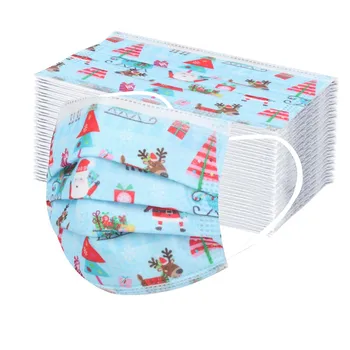 

Adult Christmas Mask Children Face Mask Cartoon Printed soft skin-friendly Disposable Mouth Cover Mask Boy Girl Personal Thicken