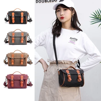 

ABAY Bags for Women 2020 Fashion Canvas Women Handbag Solid Color Messenger Bag Fashion Girls Shoulder Bag Women's Crossbody Bag