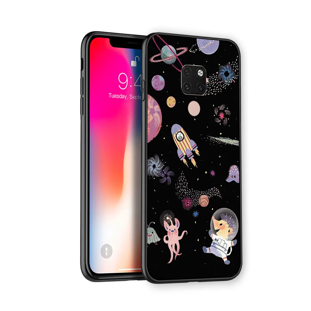 Мягкий чехол из ТПУ для huawei P30 P20 Pro P9 P10 Plus, чехлы для телефонов с изображением космоса планеты для huawei MATE 10 20 30 Lite