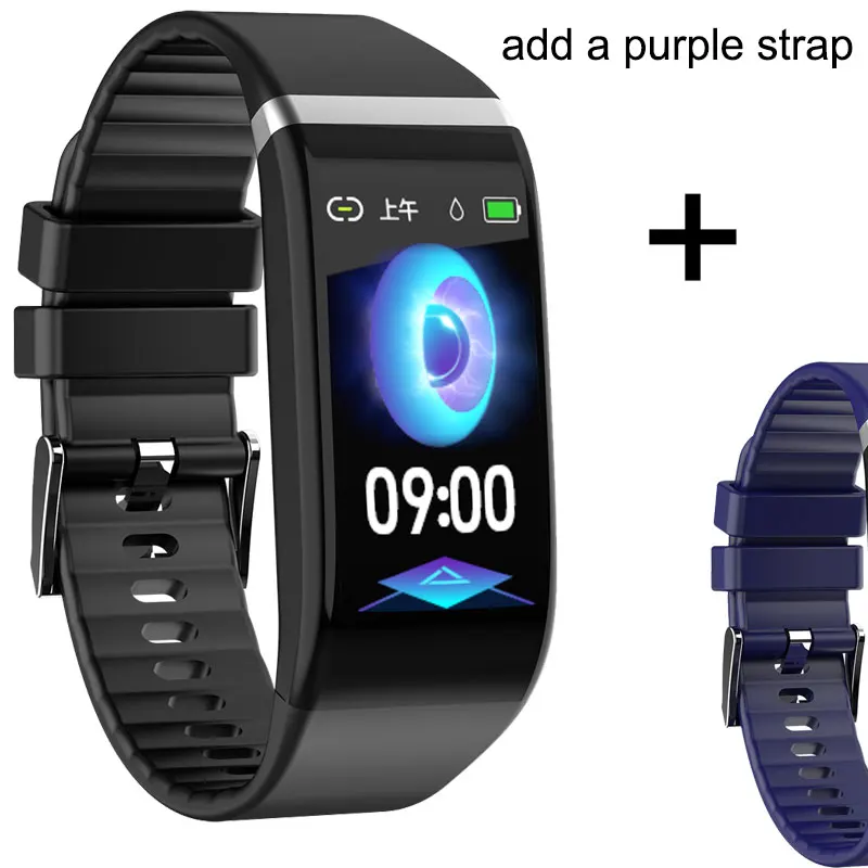 And a Purple strap Умный Браслет IP67 Водонепроницаемый трекер активности измерение артериального давления динамический пульсометр умный Браслет дистанционный музыкальный - Цвет: And a Purple strap