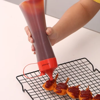 

AMINNO Squeeze Dispenser Bottles 400ML Salad Dressing Ketchup Healthy PE Plastic Professional Kitchen Condiment Tools