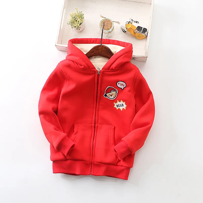 CHILDREN'S Cotton Wear Winter New Style Boutique BOY'S Bear Casual Versatile Brushed And Thick Cotton Coat Middle And Large