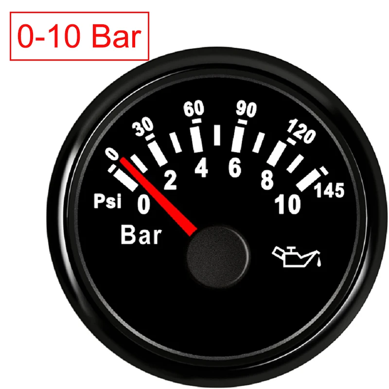 BN-0-10 Bar 52 мм Датчик давления масла 0-10 бар автомобильные аксессуары автоматический датчик давления масла 0-5 бар метр датчик уровня топлива Комплект мотоцикл морская яхта - Color: BN-0-10 Bar