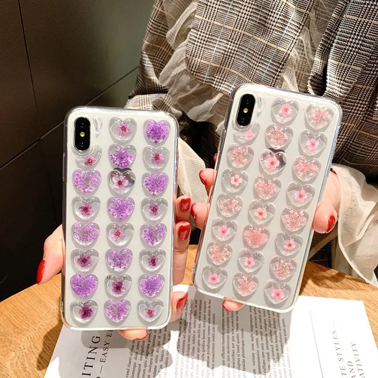 Прекрасный чехол с настоящим цветком для IPhone X XS MAX XR 8 8 Plus 7 7 Plus 6 6S 6S Plus, бампер Ins, модный защитный ковер с подарком