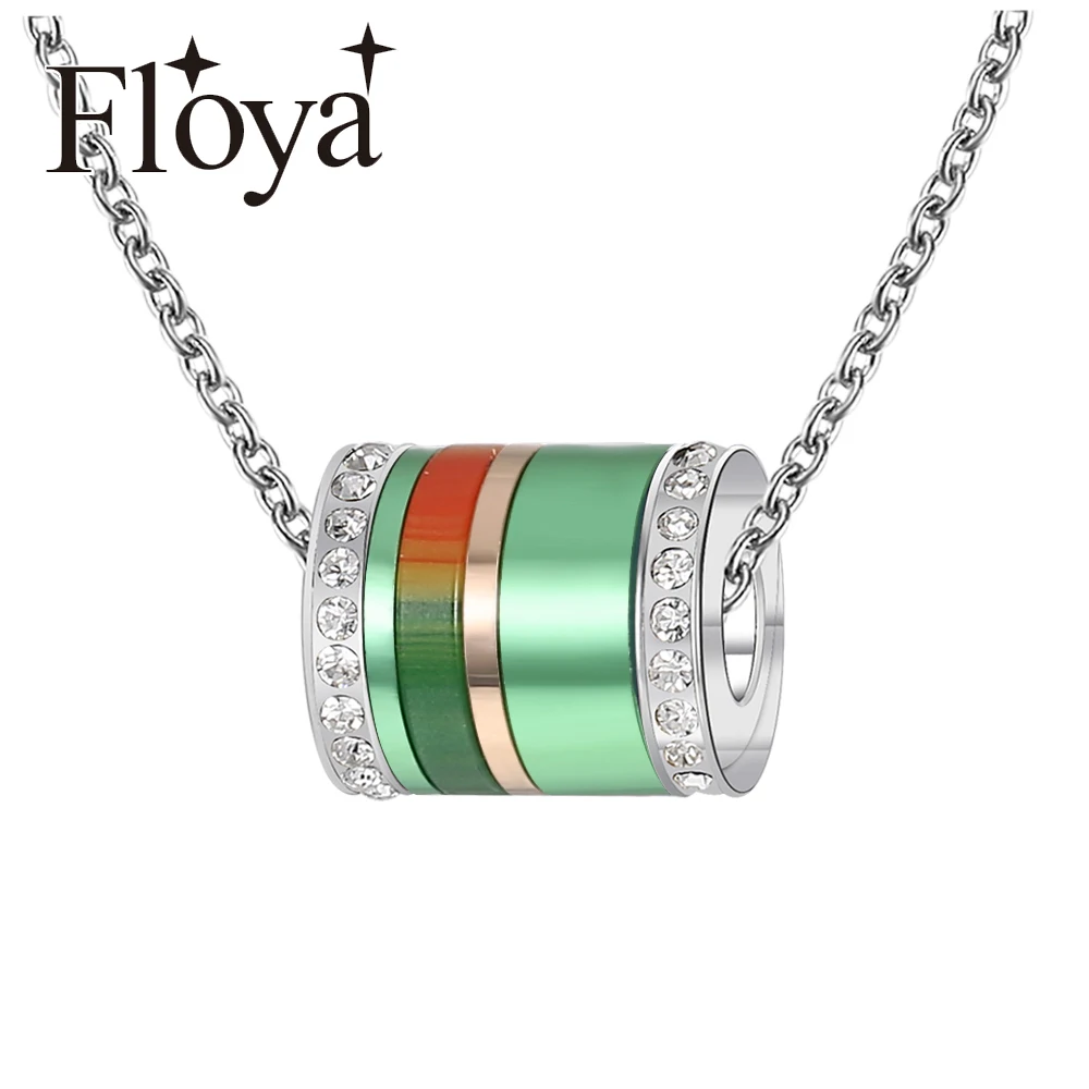 

Floya Green Color Pendants Necklaces Adjustable Zircon Base for Women Interchangeable Charm Combination Necklace Femme Bijoux