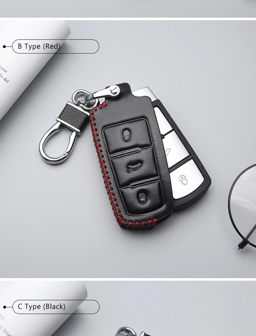 Кожаный чехол для ключей автомобиля для Volkswagen VW Golf 4 5 6 7 R Gti MK7 MK2 IV MK6 VII Passat B6 B7 B8 вариант B5.5 CC B5