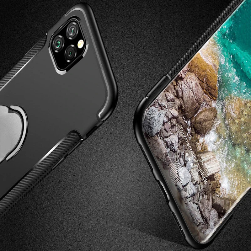 Магнитный всасывающий жесткий чехол для телефона для iPhone 11 Pro XS XR X XS Max, роскошная кольцевая крышка-держатель для iPhone 7 8 Plus 6 6s s
