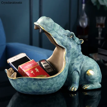 

Abstract Hippopotamus Statue Decoration Resin Artware Sculpture Statue Decor Key Storage Tool Home Decoration Accessories