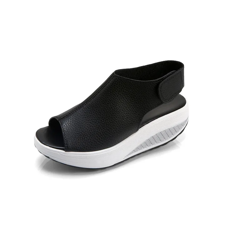 

2019 Fashion Women Summer Female Sandals Vintage Wedges Platform Shoes Peep Toe Sandal High Heels Fish Toe Shoes Zapatos Mujer 1