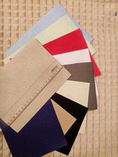 10pcs/lot Aida cloth 18ct 28ct 40ct cross stitch fabric random count color size small grid DIY handcraft supplies