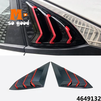 

For Honda Civic 10th Gen 4dr Sedan-Rear Window Triangle Shutters trim Cover-ABS Black 2016 To 2019 Car exterior Accessories