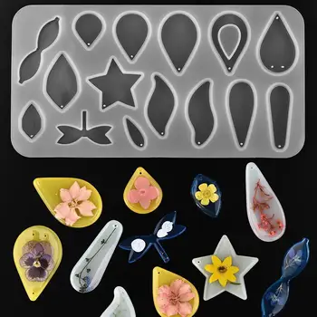 

DIY UV Epoxy Resin Mold Handmade Pendant Earrings Key Chain Silicone Mold for Jewelry Making Tools Resin Craft