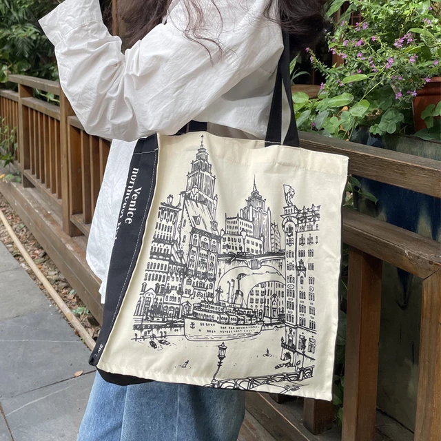 Borsa a tracolla in tela da donna venezia City Print borse per la