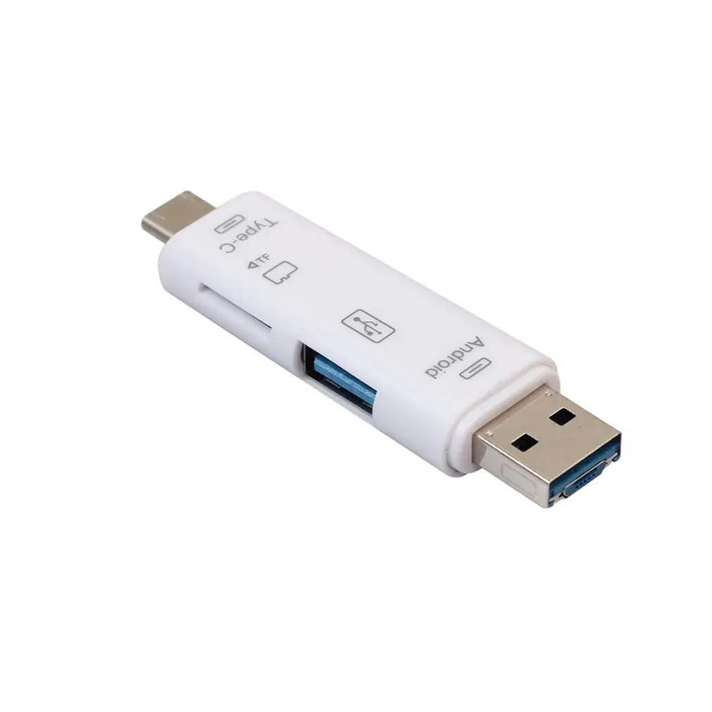 Многофункциональный 5 в 1 type-C кард-ридер Micro usb type-C флэш-накопитель адаптер разъем Высокоскоростной считыватель карт памяти