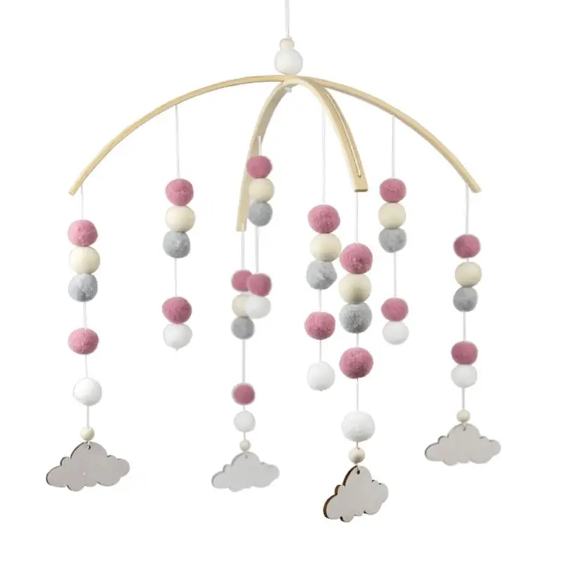 

Baby Crib Nordic Style Mobile Rattles Toy Wool Balls Wind Chime Newborn Baby Cot Hanging Bed Bell Infant Room Decoration