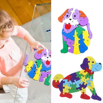 

Wooden Picture Puzzle Toy English Letters Shape Number Cognition Child Gift