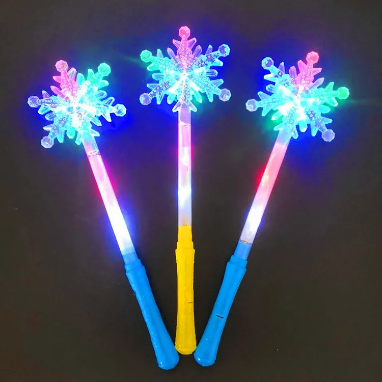 

Concert Fans Interactive Props Colorful Shining Snowflake Stick Amusement Park Christmas Props Flash Snowflake Stick
