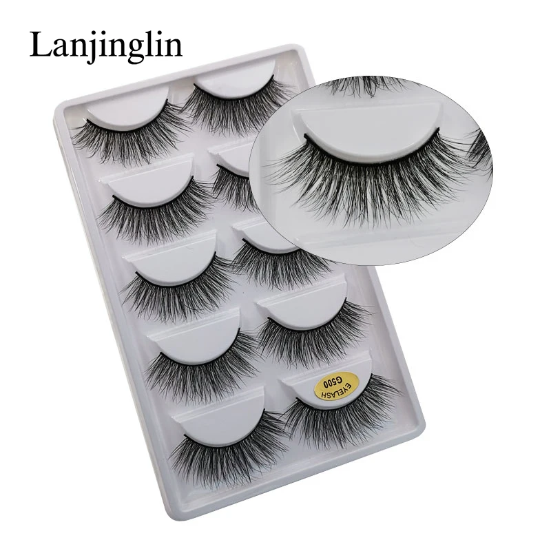 Lanjinglin, 10 коробок,, натуральные накладные ресницы, полные ресницы, искусственные 3d норковые ресницы для наращивания, макияж, Мягкие Накладные ресницы