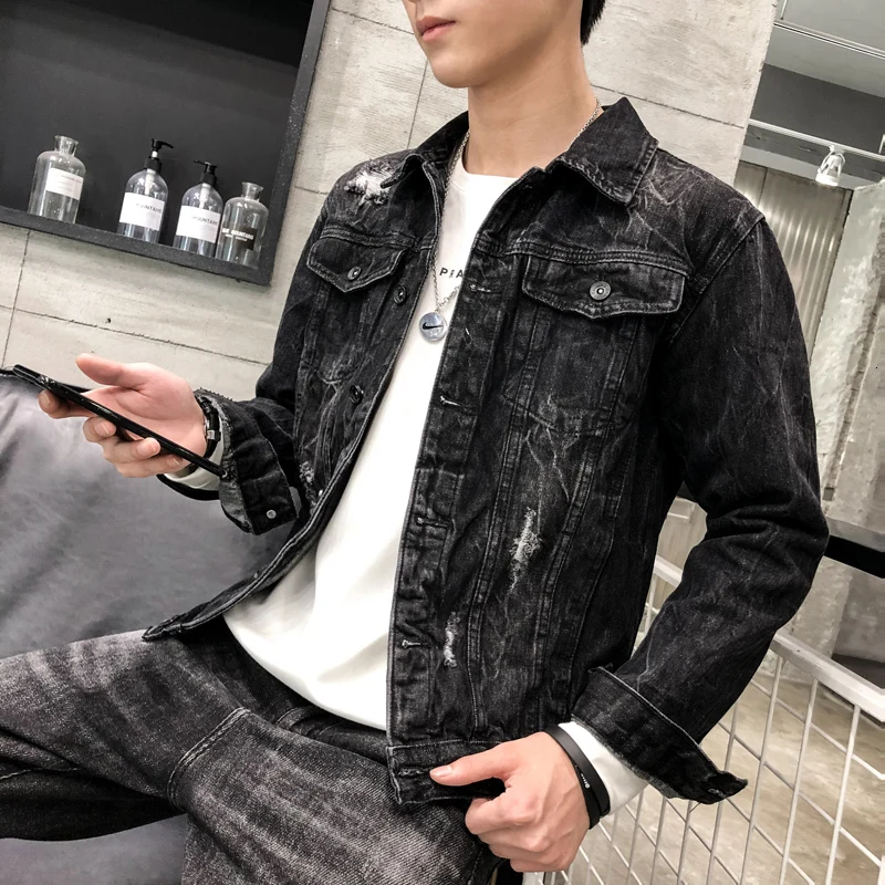 Preise Beiläufige Hip Hop Fashion Männer Denim Jacke Chamarra De Mezclilla Dama Adler Gedruckt Gebrochen Loch Perlen Adler Jeans Gold Bühne jacke