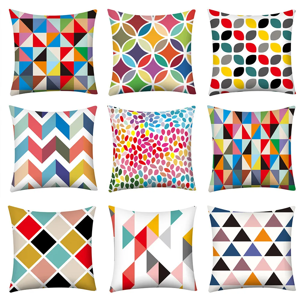 

Decorative Cushion Cover Pillow Case Geometric Printed Polyester Throw Pillow Decor for Home Decoration Sofa Pillowcase #R5