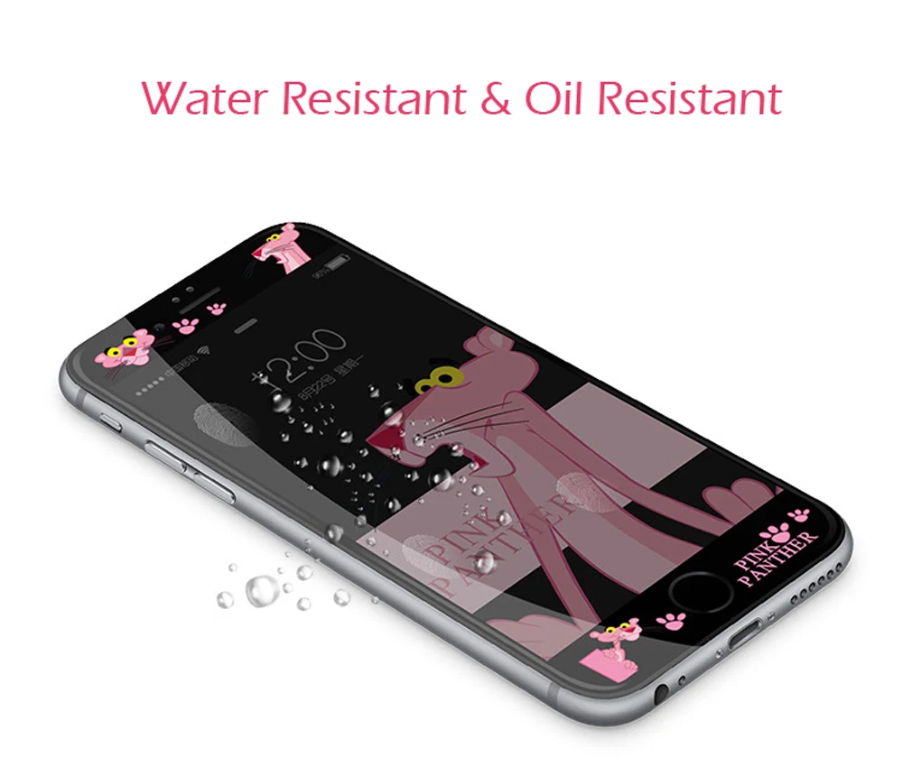 Милый мультфильм Розовая пантера 4,7 дюймов протектор экрана из закаленного стекла для iPhone 7 6 8 6s Plus милые животные передняя оболочка чехол