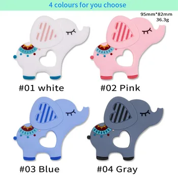 Kovict BPA Free 5/10pc Elephant Silicone Baby Teether rodent Baby Teething Toys Chewable Animal Shape Baby Products Nursing Gift 2