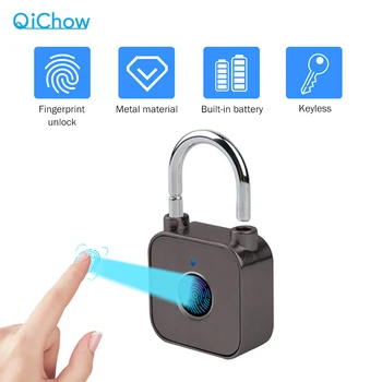 

Smart Lock USB Rechargeable Waterproof Smart Thumbprint Padlock Anti-theft Electric Door Lock For Luggage Case