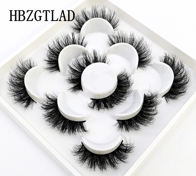 5 pairs 3D mink false eyelashes natural makeup eyelash extension long cross volume soft fake eye lashes winged faux cils