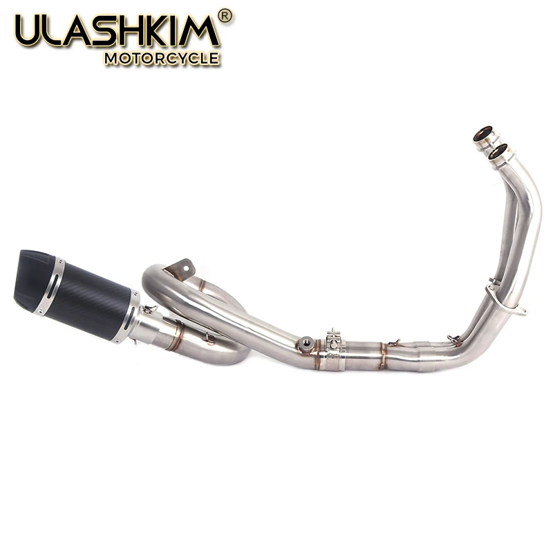 E-Mark для Yamaha FZ-07 MT-07 FZ07 MT07- XSR700- мотоцикл Выхлопная передняя Труба глушитель полная система слипоны - Цвет: same photo