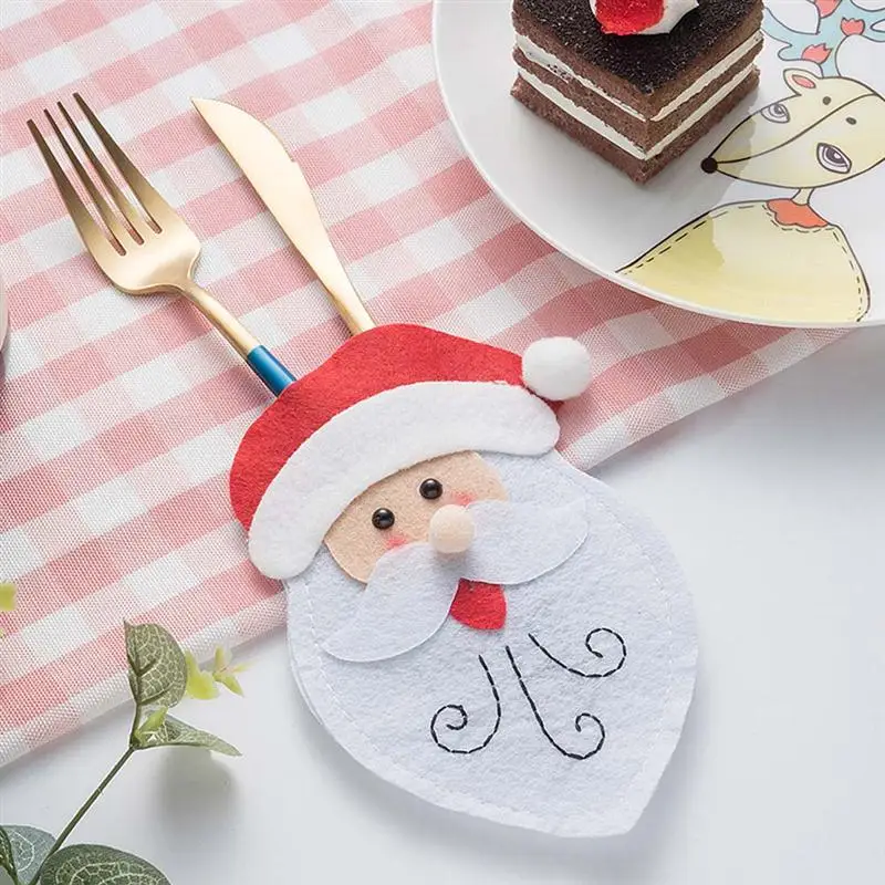 2pcs Beautiful Cute Tableware Cover Creative Christmas Tableware Cover for Home Store