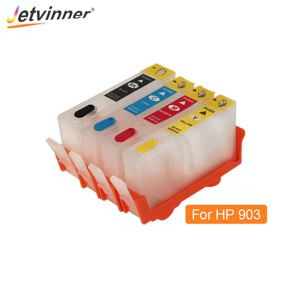 Многоразовый картридж Jetvinner для принтеров HP 903 с чипами ARC OfficeJet Pro 6950 6951 6954 6961 6962
