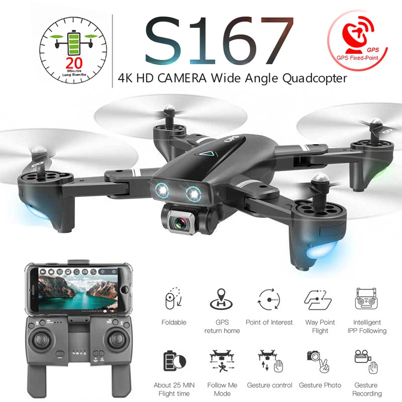 S167 Foldable Profissional Drone with 